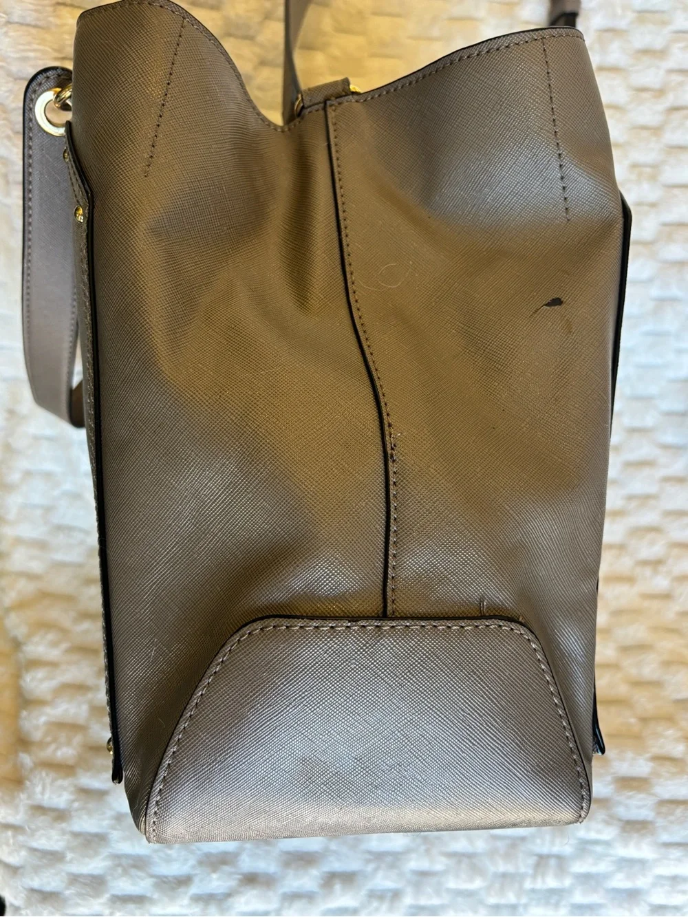 Steve Madden Gray Structured Tote with Front Slip Pocket large capacity